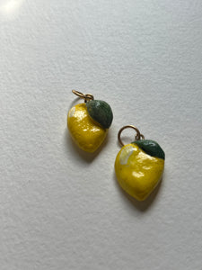 Lemon charm hand-painted clay charms