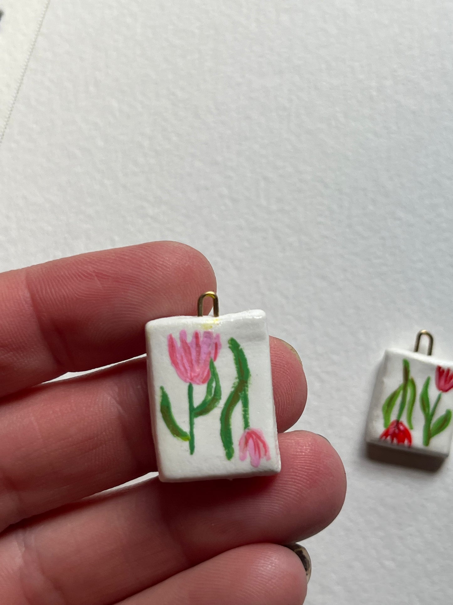 Tulip hand-painted charms