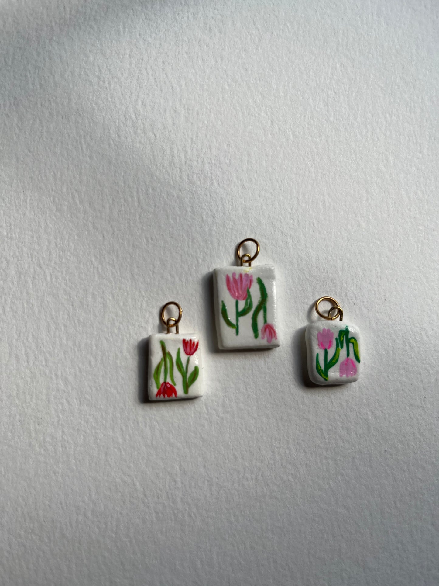 Tulip hand-painted charms