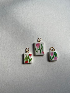 Tulip hand-painted charms