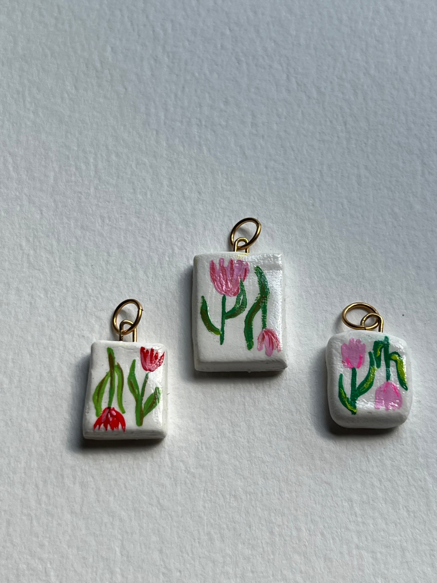 Tulip hand-painted charms