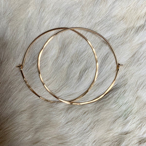 2.5" Thin Gold Hoop Earrings