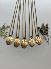 Load image into Gallery viewer, Etched Brass Floral Necklace Chamomile