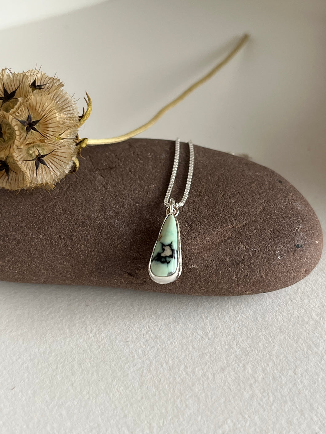 Everyday Sterling Silver Necklace with turquoise pendant