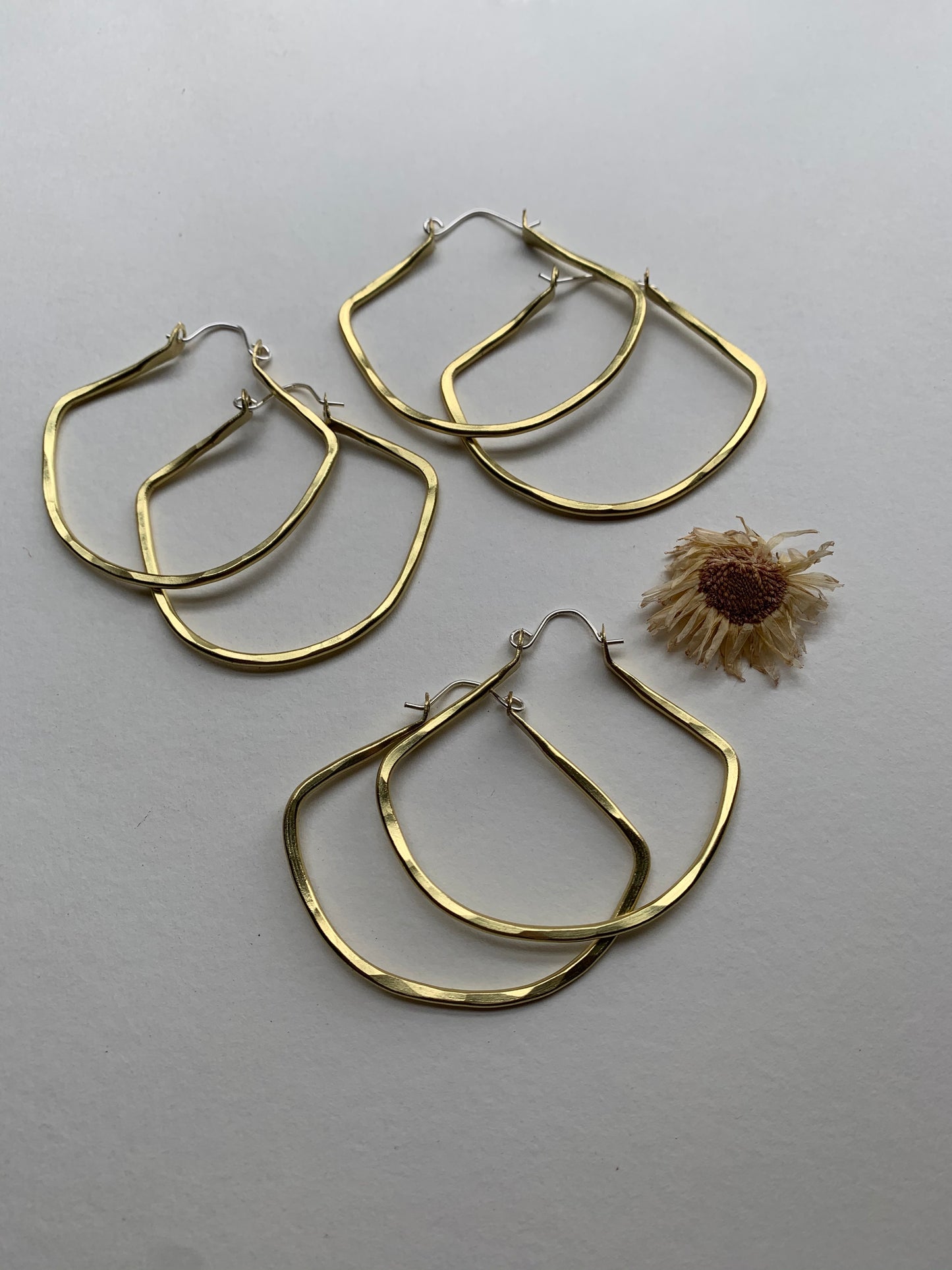 Large Fan Mixed Metal Hoops
