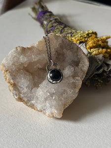 Sterling Silver necklace with small Onyx Pendant