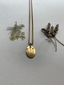 Etched Brass Floral Necklace Chamomile