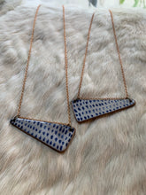Load image into Gallery viewer, Geometric Blue and White Oxide Pottery Necklace Dots