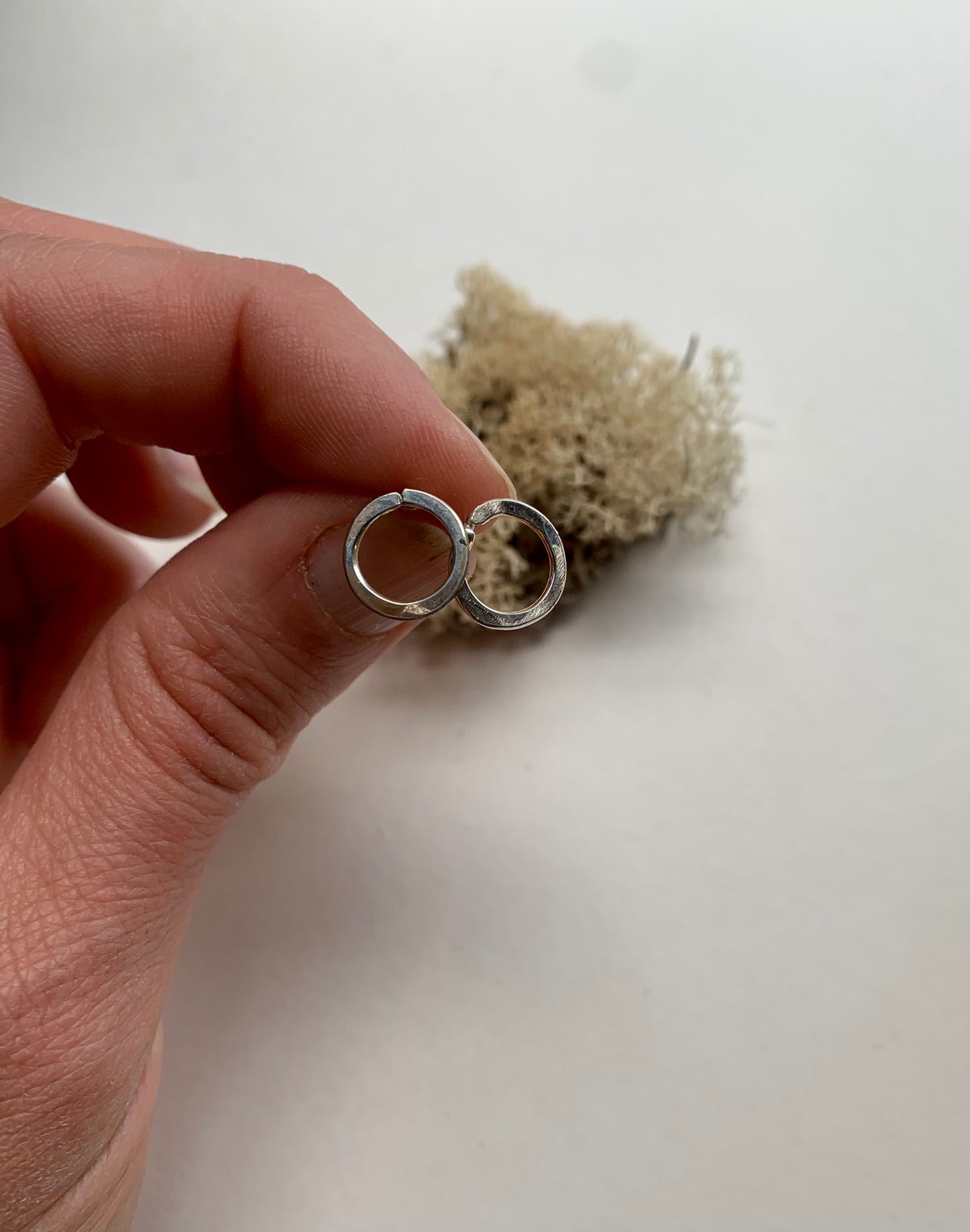 Silver Circle Stud Earrings