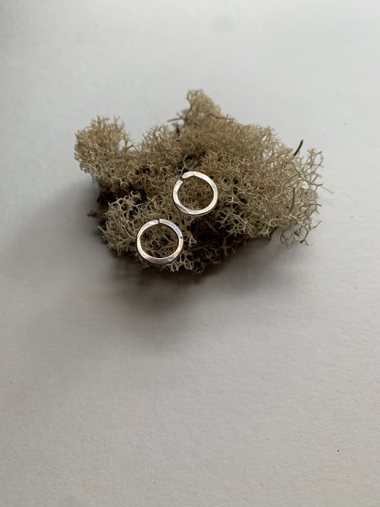 Silver Circle Stud Earrings