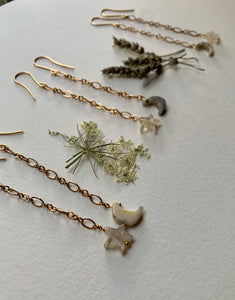 Moon and Star Dangle Earrings