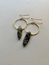 Load image into Gallery viewer, Moss Opal Drop Circle Earrings
