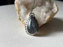 Load image into Gallery viewer, Handcrafted Sterling Silver Teardrop Pendant with Flourite