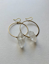 Load image into Gallery viewer, Quartz New Moon Earrings