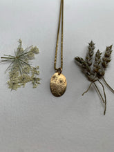 Load image into Gallery viewer, Etched Brass Floral Necklace Fleabane