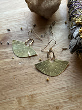 Load image into Gallery viewer, Brass Statement Earrings Textured Cape