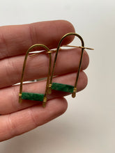 Load image into Gallery viewer, hammered brass earrings u shape modern brass earrings