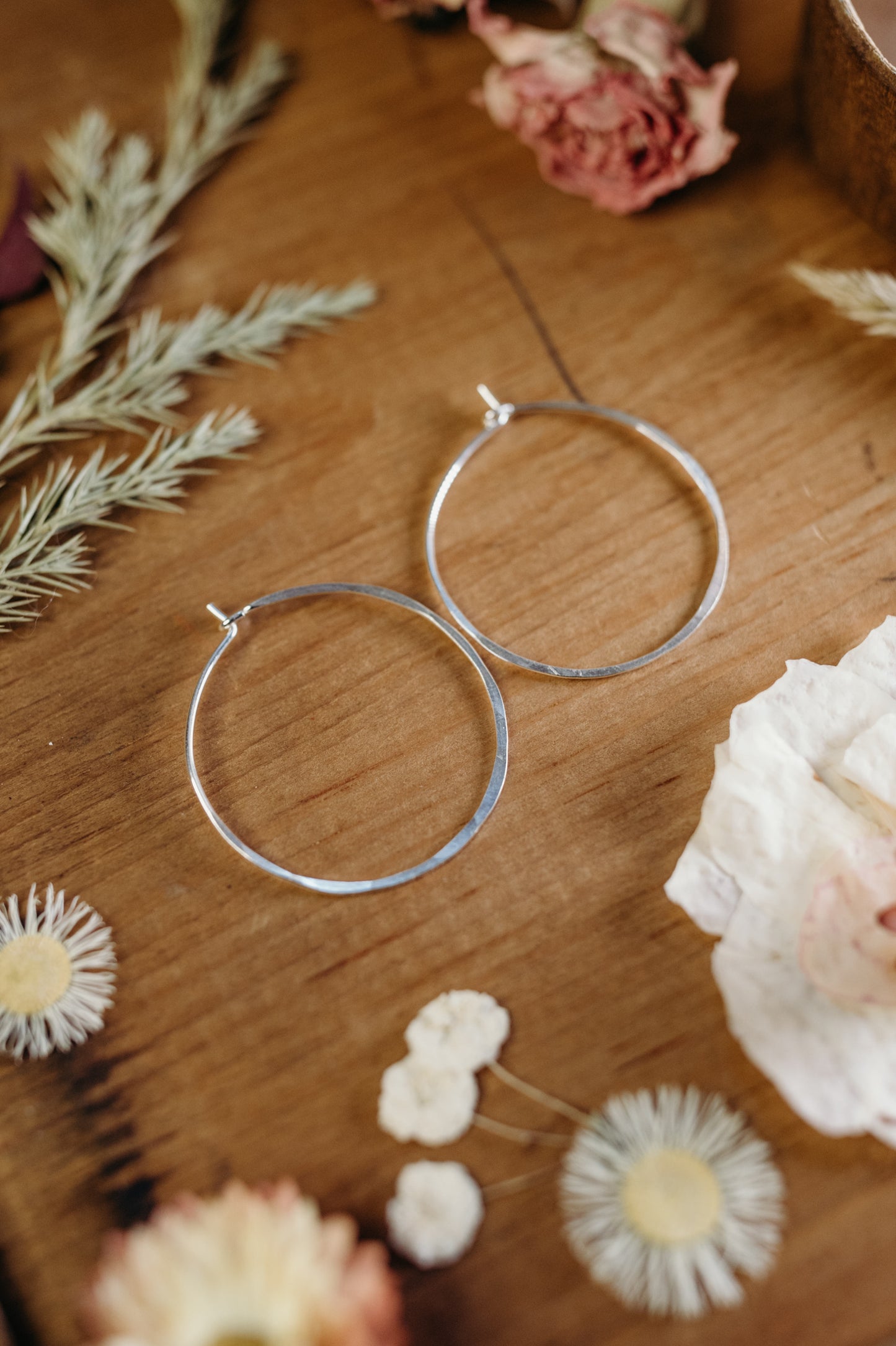 1" Thin Sterling Silver Hoop Earrings