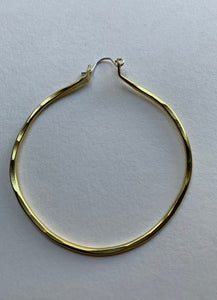 Thick Gold Hoops Mixed Metal Hoops Basic Round Handmade Hoop Earrings