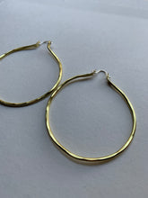 Load image into Gallery viewer, Thick Gold Hoops Mixed Metal Hoops Basic Round Handmade Hoop Earrings