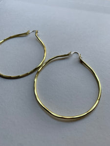 Thick Gold Hoops Mixed Metal Hoops Basic Round Handmade Hoop Earrings
